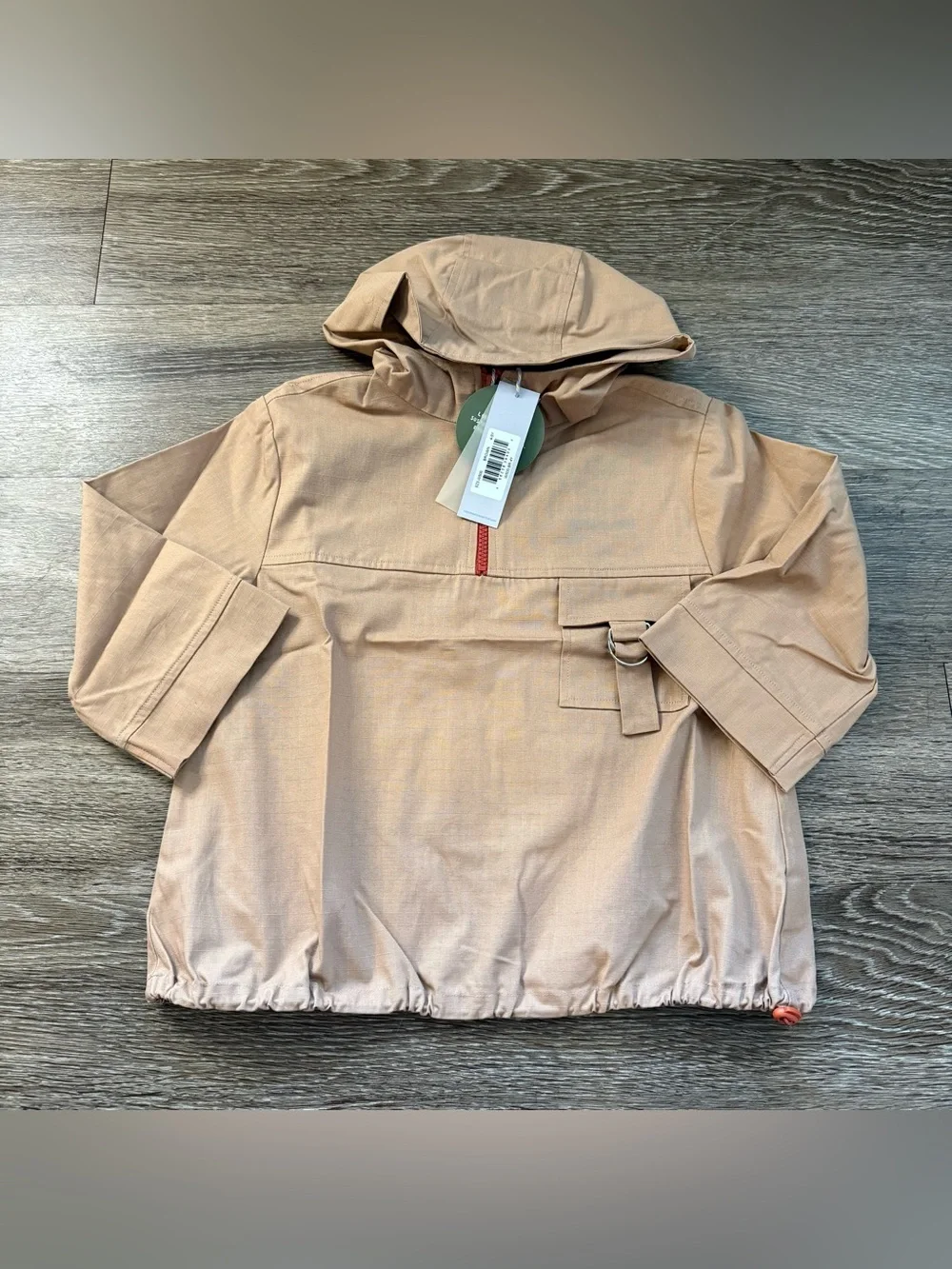 NWT The Sunday Collective Cinch Waist 1/2 Zip Pullover Brown Jacket